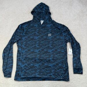 NWT Anderson Ord Blacks Beach Camo Hoodie Mens XL Blue Performance Wicking Golf